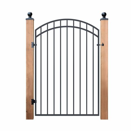 Nuvo Iron 45 in x 68 in DIAMOND TOPPED ORNAMENTAL IRON GATE GGI0441/RG02/AG03